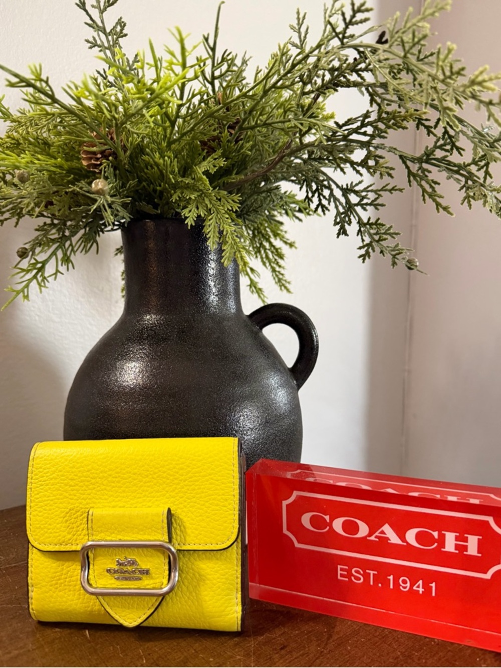 Coach Neon Yellow Morgan Wallet
